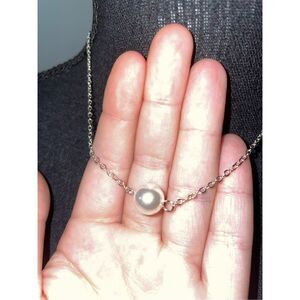 NWOT Big Pearl Necklace in Silver